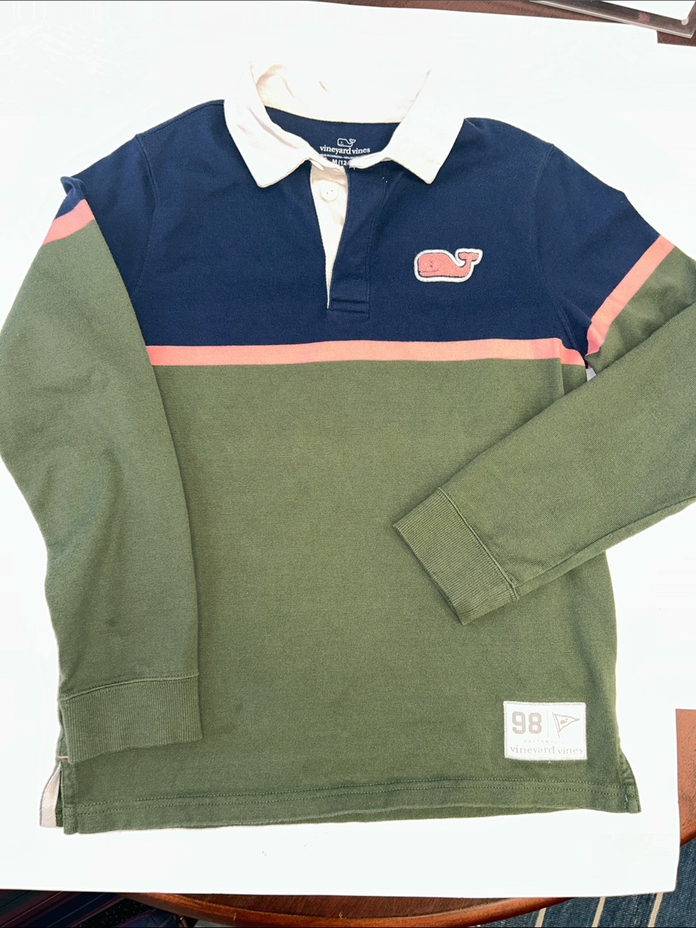 Vineyard Vines Boys Navy, Olive & Pink Rugby Shirt